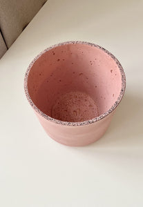 Concrete pot Pink Cylinder large